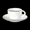 espressotasse mit unterteller, ligne noire