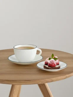 espressotasse mit unterteller, ligne noire