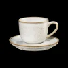 espressotasse mit unterteller, sand
