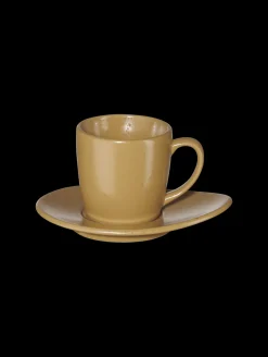 espressotasse mit unterteller, ocra