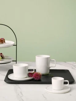 holztablett rechteckig, schwarz