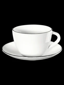 kaffeetasse mit unterteller, ligne noire