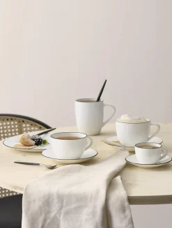 kaffeetasse mit unterteller, ligne noire