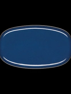 platte, oval, midnight blue