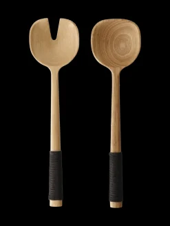 salatbesteck mit schwarzem nylongriff