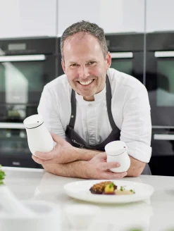 sauciere mit deckel, doppelwandig