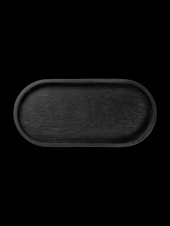 tablett, oval, schwarz, s