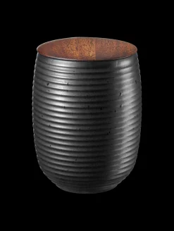 teedose, black mit holzdeckel