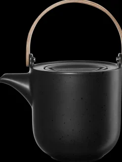 teekanne mit holzgriff, kuro