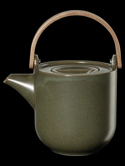 teekanne mit holzgriff, nori