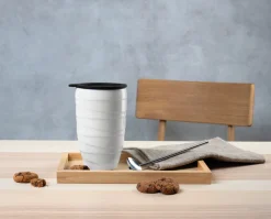 thermobecher twisted, grau