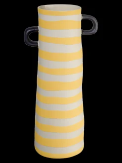 vase, gelb gestreift