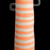 vase, orange gestreift