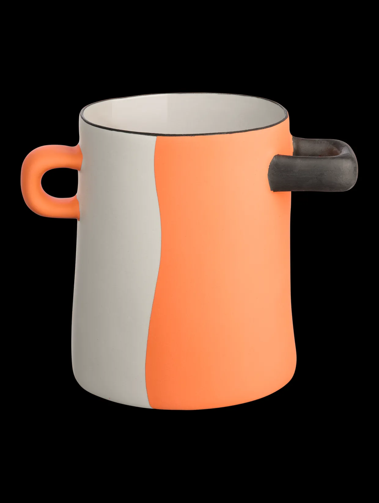 vase, orange geteilt