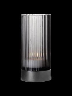 windlicht mit porzellanfuß, grey