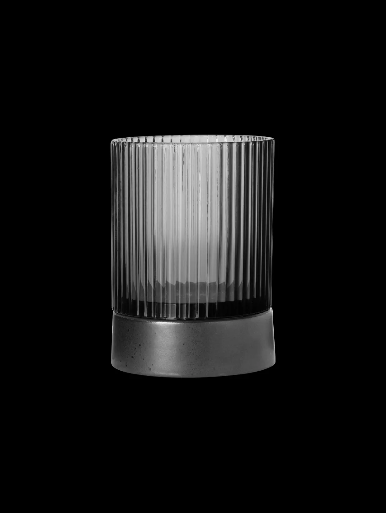 windlicht mit porzellanfuß, grey